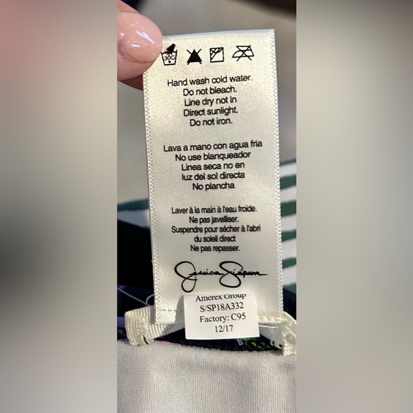 NWT Jessica Simpson Girls Size 14 Halter Bathing Suit with Rainbow Pineapples - Picture 6 of 8